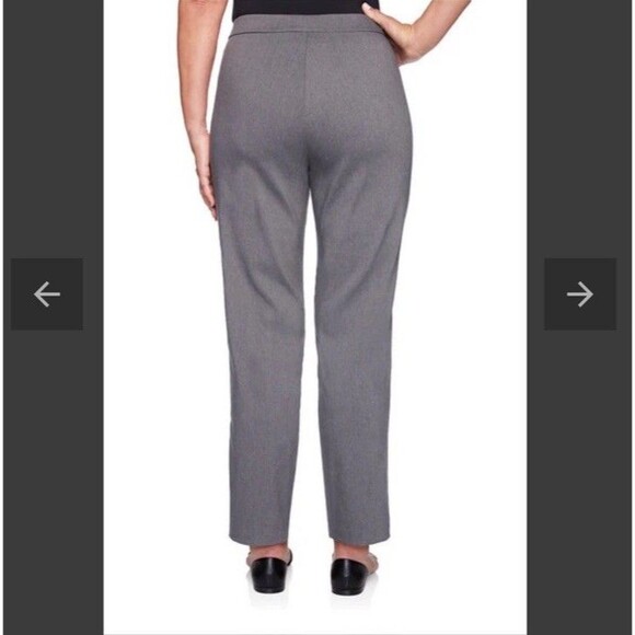 Alfred Dunner Allure Pants Gray Slimming Stretch Trousers Modern Fit Women's 8 P - Picture 4 of 11
